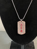 Delta Sigma Theta Bling Rhinestone Dog Tag Necklace