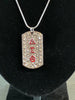 Delta Sigma Theta Bling Rhinestone Dog Tag Necklace