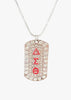 Delta Sigma Theta Bling Rhinestone Dog Tag Necklace
