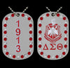 Delta Sigma Theta Double Sided Bling Rhinestone Dog Tag Necklace