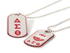 Delta Sigma Theta Epoxy Dog Tag Necklace