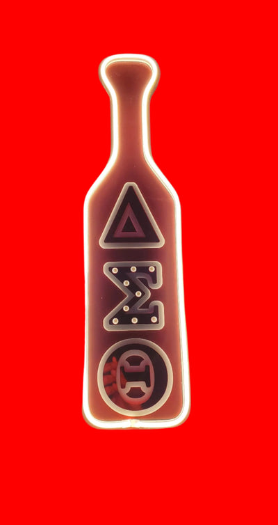 Delta Sigma Theta LED Wooden Paddle Red