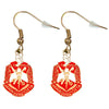 Delta Sigma Theta Shield Golden Earrings