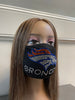 Denver Broncos Bling Rhinestone Face Mask Front Logo Clear Letters
