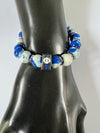 Zeta Phi Beta ZPB Blue & White Sodalite Beads Elastic Bracelet
