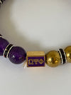 Omega Psi Phi Two Tone Beaded Elastic Bracelet