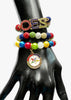 Eastern Star OES Beaded Bling Elastic Charm Bracelet Set