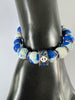 Zeta Phi Beta ZPB Blue & White Sodalite Beads Elastic Bracelet