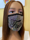 Faith AB Color Full Rhinestone Face Mask