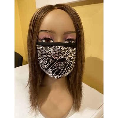 Faith Crystal Color Full Rhinestone Face Mask