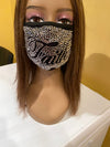 Faith Crystal Color Full Rhinestone Face Mask