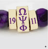Omega Psi Phi Natural Stone Bead Bracelet Purple and Gold