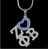 Zeta Phi Beta Heart Crystal Necklace