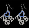 Zeta Phi Beta Heart Crystal Earrings