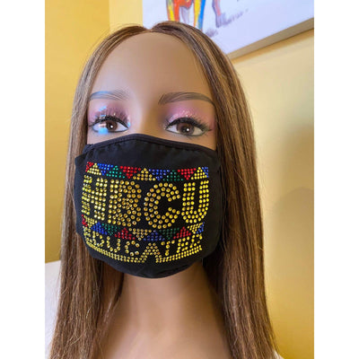 HBCU Educated Bling Face Mask Multicolor