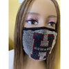 Howard University Rhinestone Bling Face Mask Blue
