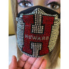 Howard University Rhinestone Bling Face Mask Red