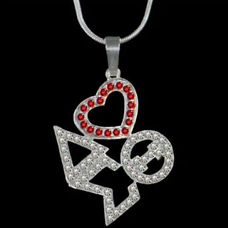 Delta Sigma Theta Crystal Heart Necklace