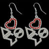 Delta Sigma Theta Crystal Heart Earrings