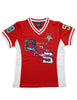OES Eastern Star Sequined Football Jersey Red