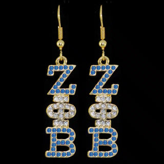 Zeta Phi Beta Austrian Crystal Earrings Gold