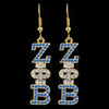 Zeta Phi Beta Austrian Crystal Earrings Gold