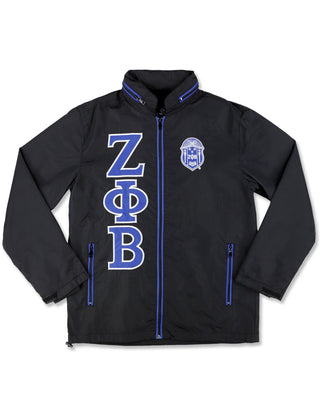 Zeta Phi Windbreaker Jacket Black
