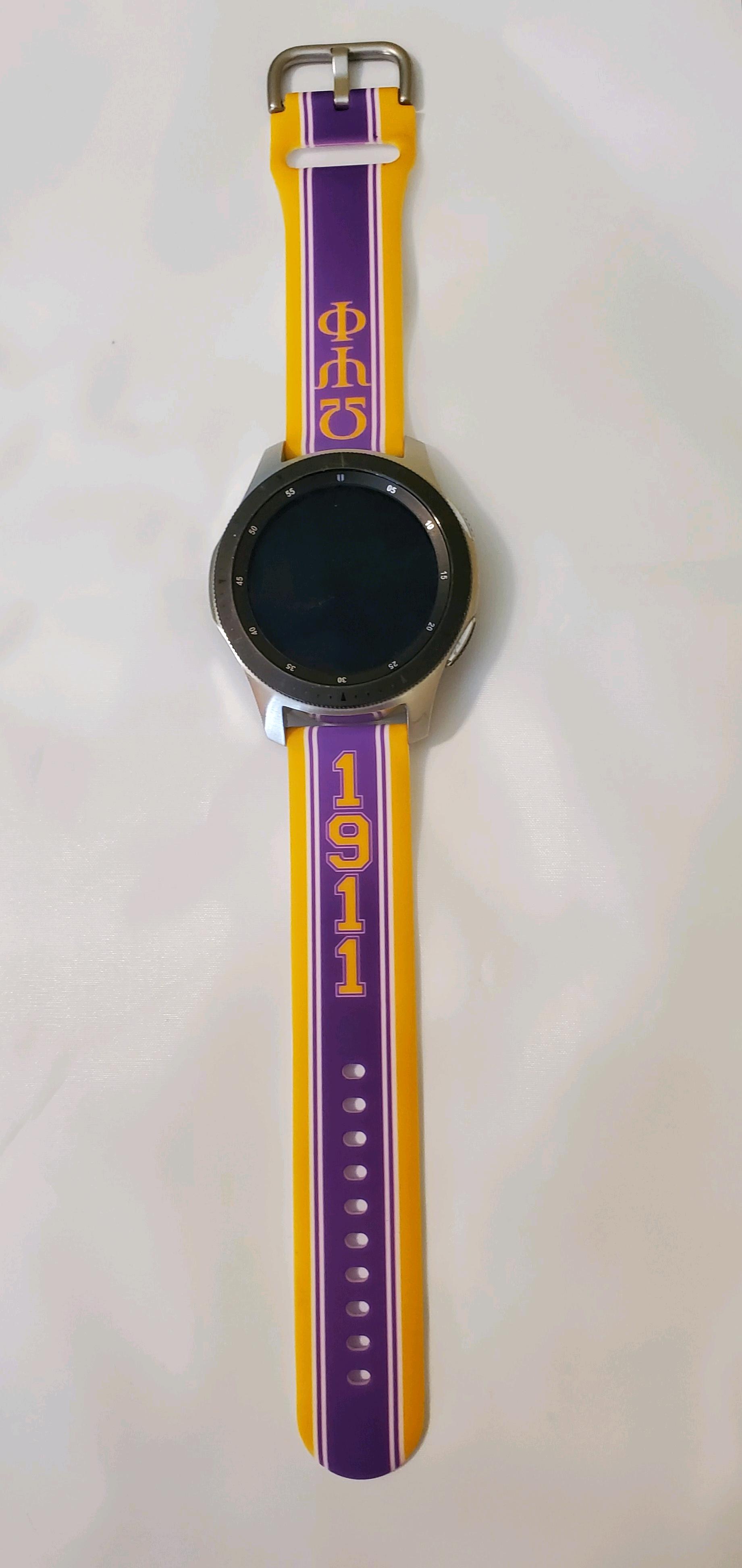 Omega Psi Phi Samsung Galaxy Watch Band Purple Size 22 MM