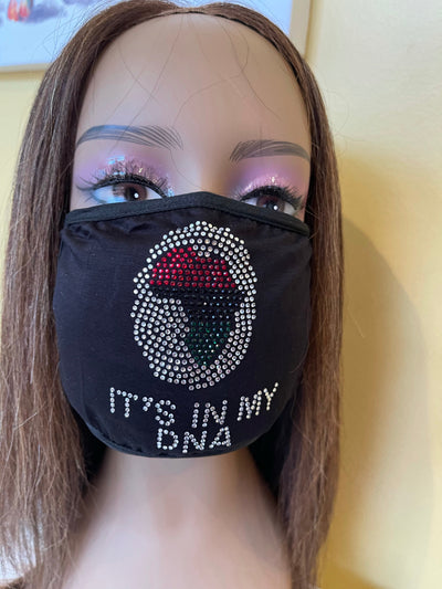 It’s In My DNA Africa Bling Rhinestone Face Mask