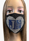 Jackson State University Bling Face Mask Heart