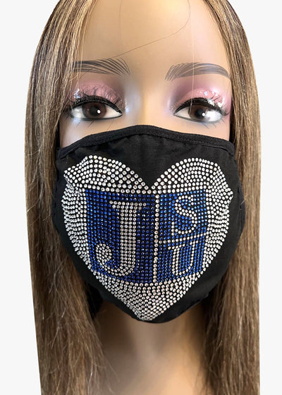 Jackson State University Bling Face Mask Heart