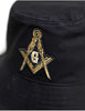 Masonic Reversible Bucket Hat Black