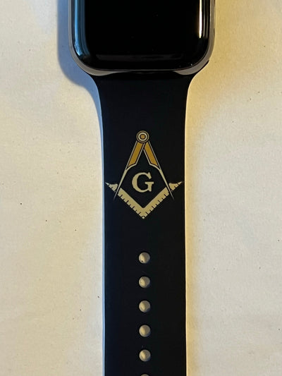Masonic Silicone Apple Watch Band Size 42/44/45 MM Black