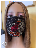 Miami Heat Rhinestone Bling Face Mask Washable