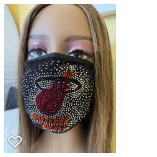 Miami Heat Rhinestone Bling Face Mask Washable