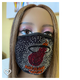 Miami Heat Rhinestone Bling Face Mask Washable