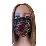 Miami Heat Rhinestone Bling Face Mask Washable