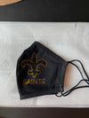 New Orleans Saints Bling Face Mask Black and Gold