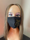 New Orleans Saints Bling Face Mask Black and Gold