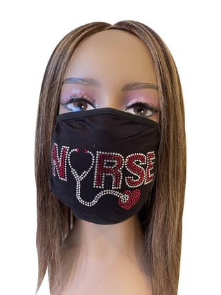 Nurse Heart Bling Face Mask