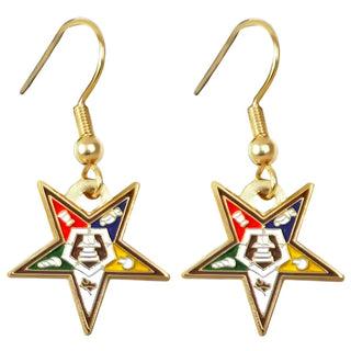 OES Eastern Star Golden Star Earrings