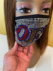 OES Eastern Star Rhinestone Bling Face Mask