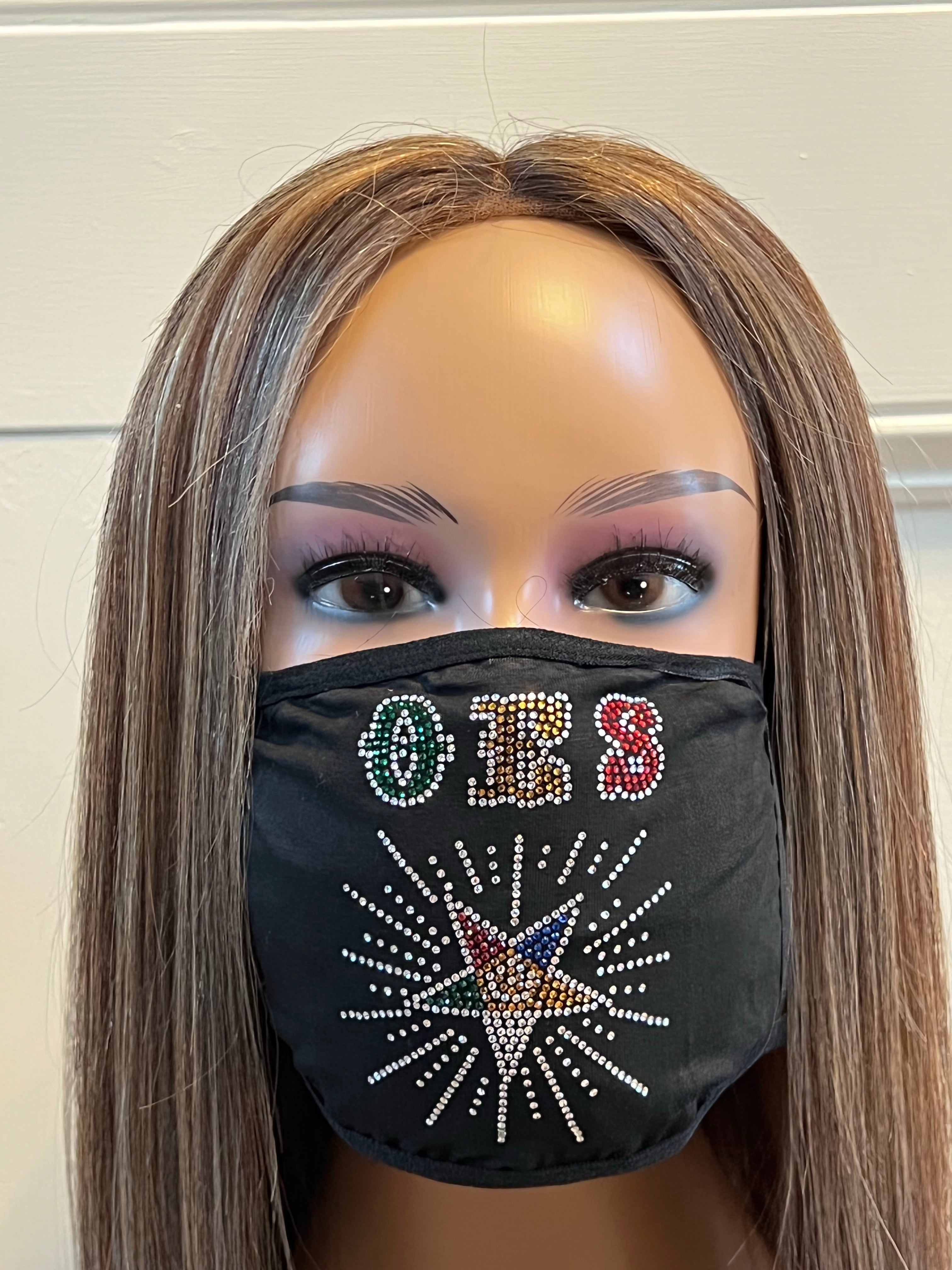 OES Eastern Star Rhinestone Bling Face Mask – D9 Greeks