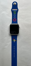 OES Eastern Star Silicone Watch Band for Apple Watch Size 38/40/41 MM Blue
