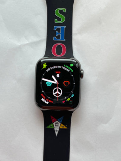 OES Eastern Star Silicone Watch Band for Apple Watch Size 42/44/45 mm