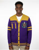 Omega Psi Phi Cardigan Sweater Purple