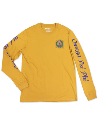 Omega Psi Phi Long Sleeve Tee Gold