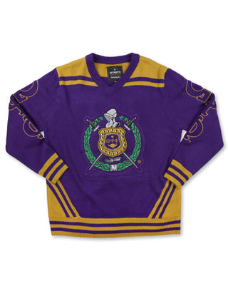 Omega Psi Phi V-Neck Sweater Purple