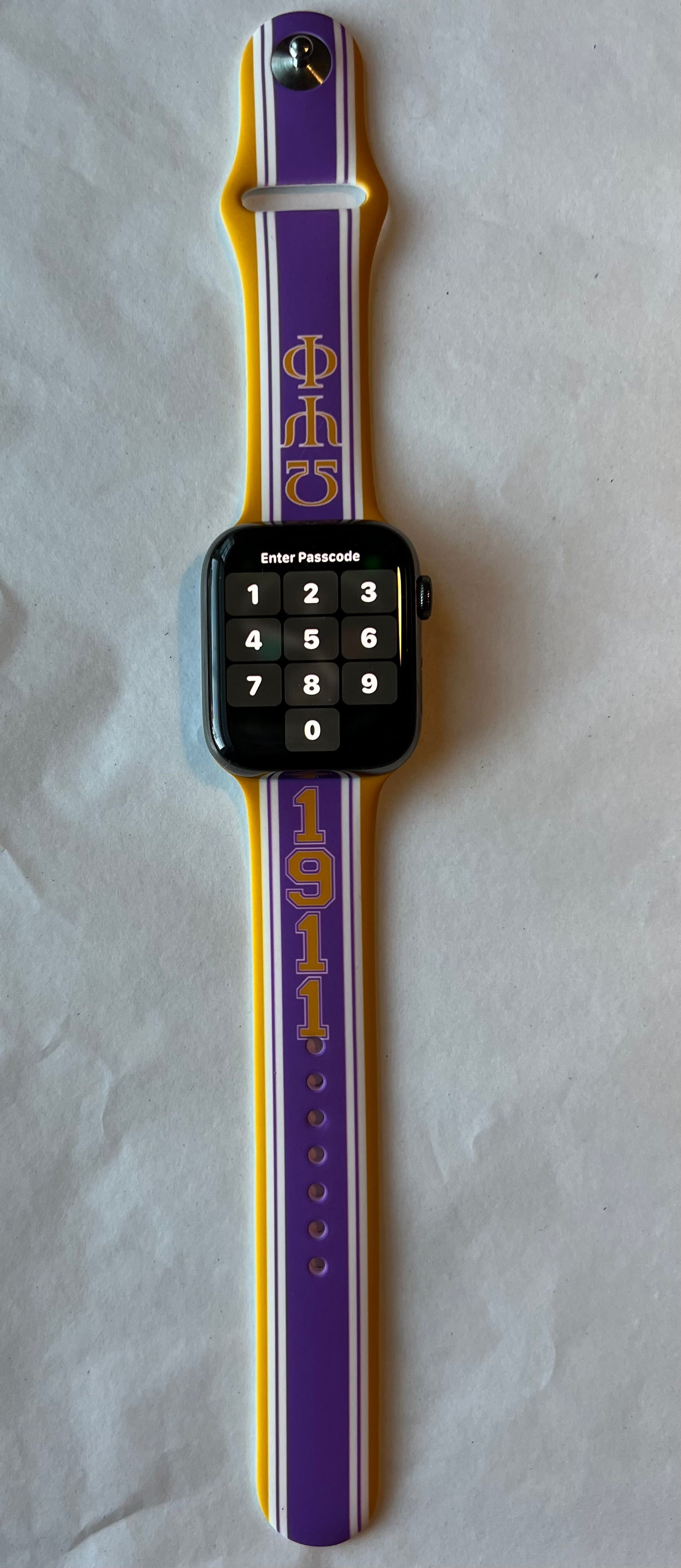 Omega psi Phi Apple Watch Band Purple Size 42 44 45 mm
