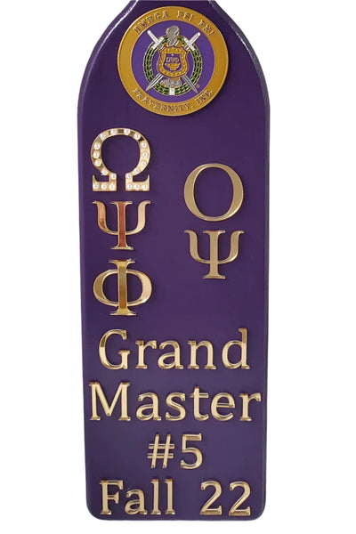 Omega Psi Phi Custom Wooden Paddle Purple